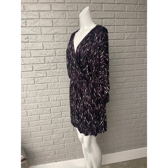 Parker Women Multicolored V Neck Batwing Sleeve Shift Dress Size M - Picture 3 of 10